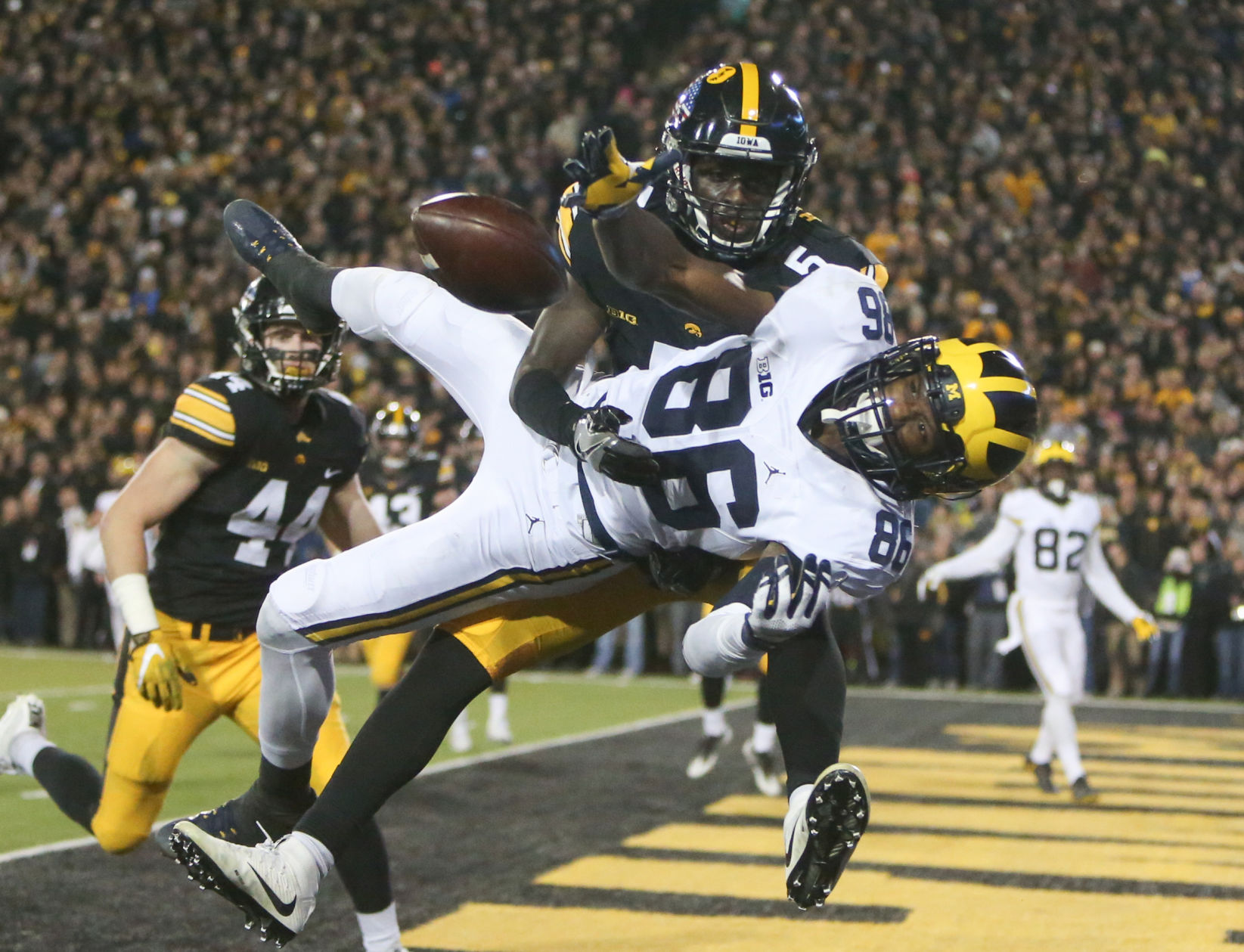 No. 14 Iowa (4-0, 1-0 Big Ten) at No. 19 Michigan (3-1, 1-1), noon ET Saturday, FOX
